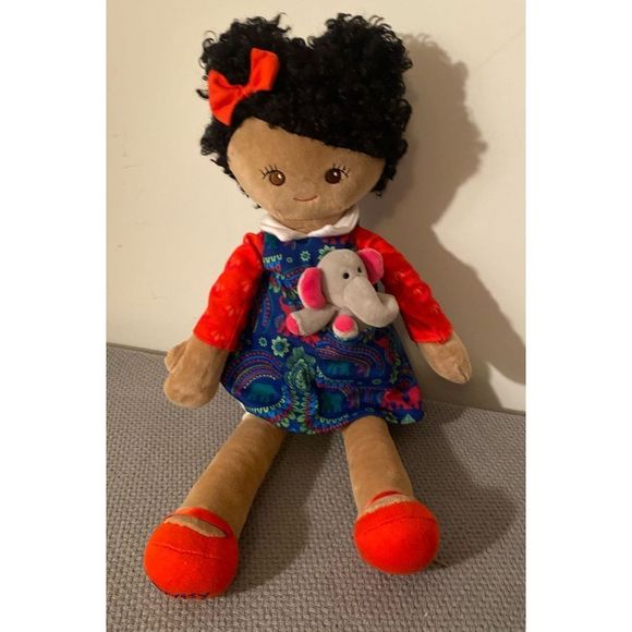 Scentsy Buddy Friend Emily Rag Cloth Doll Dark Hair Elephant plush toy attached - Picture 1 of 8